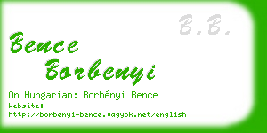 bence borbenyi business card