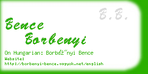 bence borbenyi business card